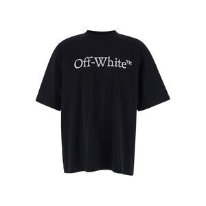 Off-White Men Oversized Black T-Shirt With Contrasting Logo Print In Cotton Man
